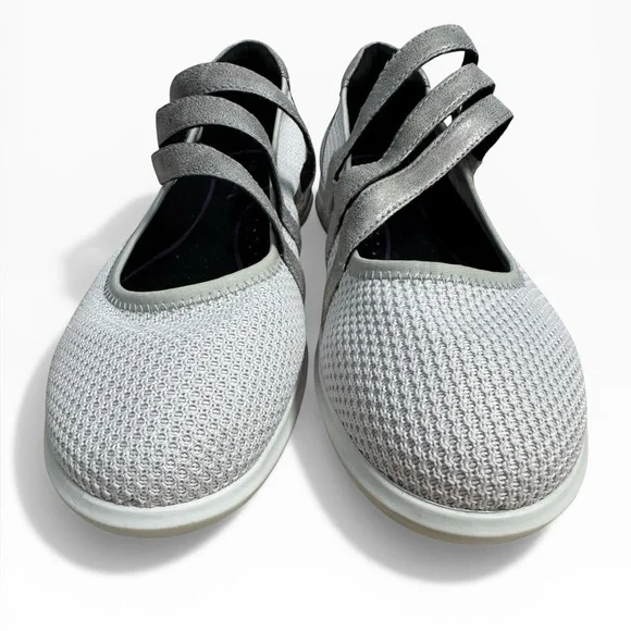 Aravon Power Comfort Mary Jane Knit Shoes Gray Silver Size US 8.5 UK 6 Comfort - Picture 4 of 8